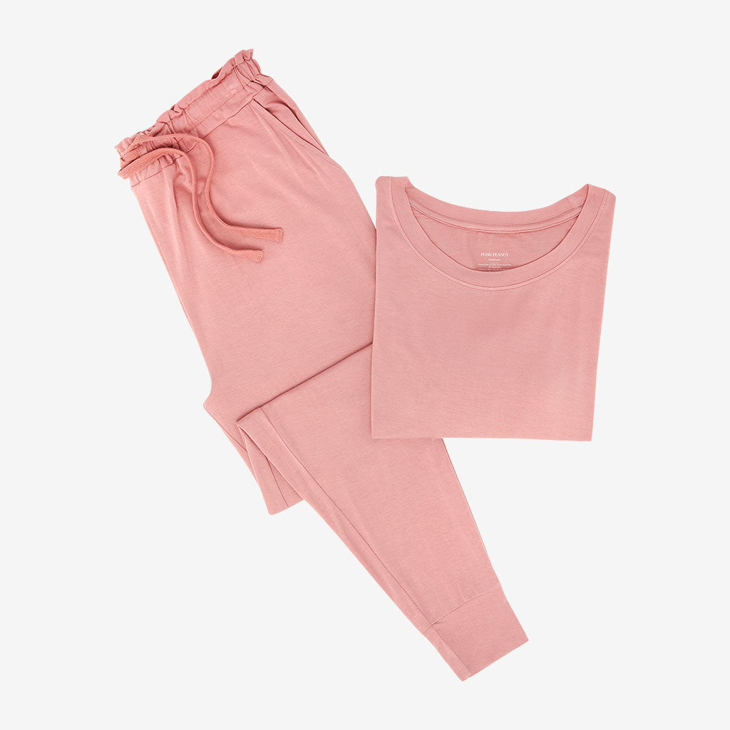 Dusty Rose Women's Long Sleeve Scoop Loungewear