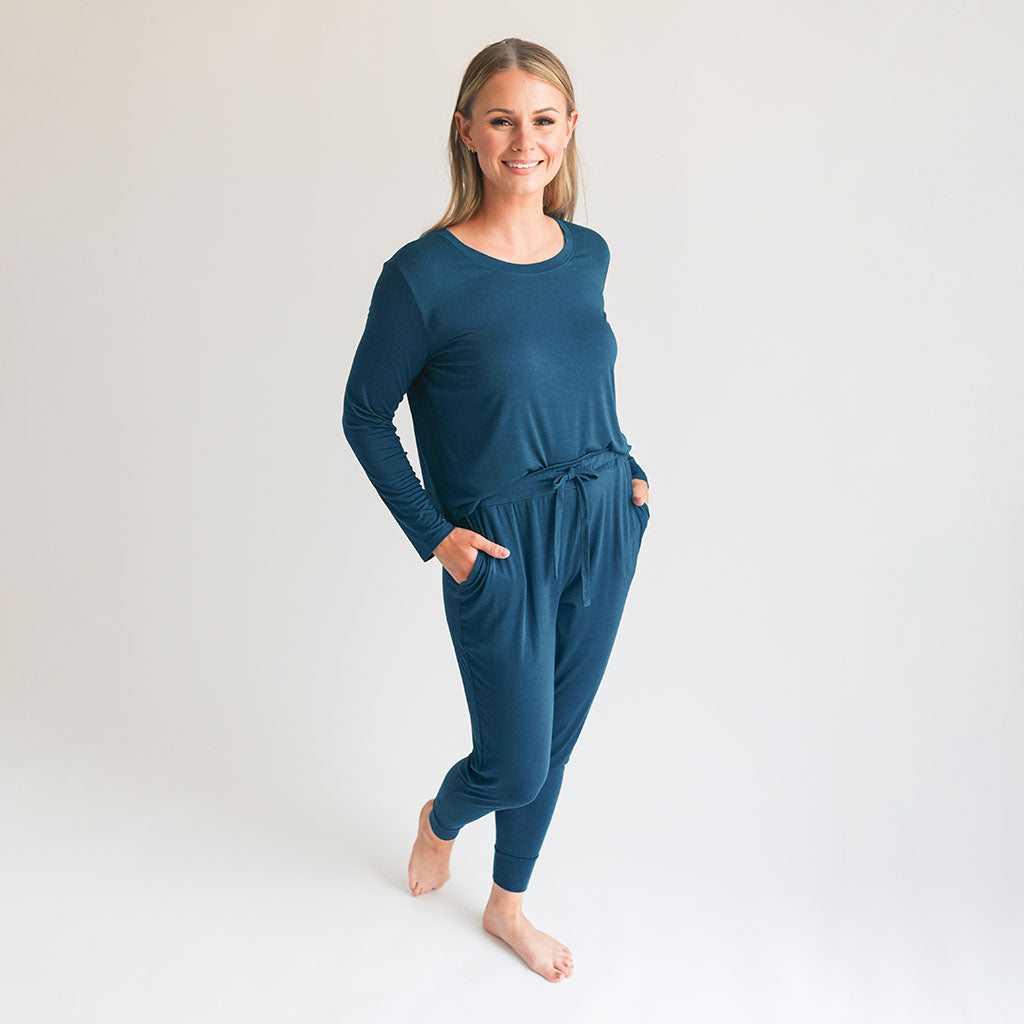 Sailor Blue Women's Long Sleeve Scoop Loungewear