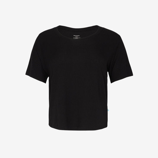Black Ribbed Women’s Scoop Tee