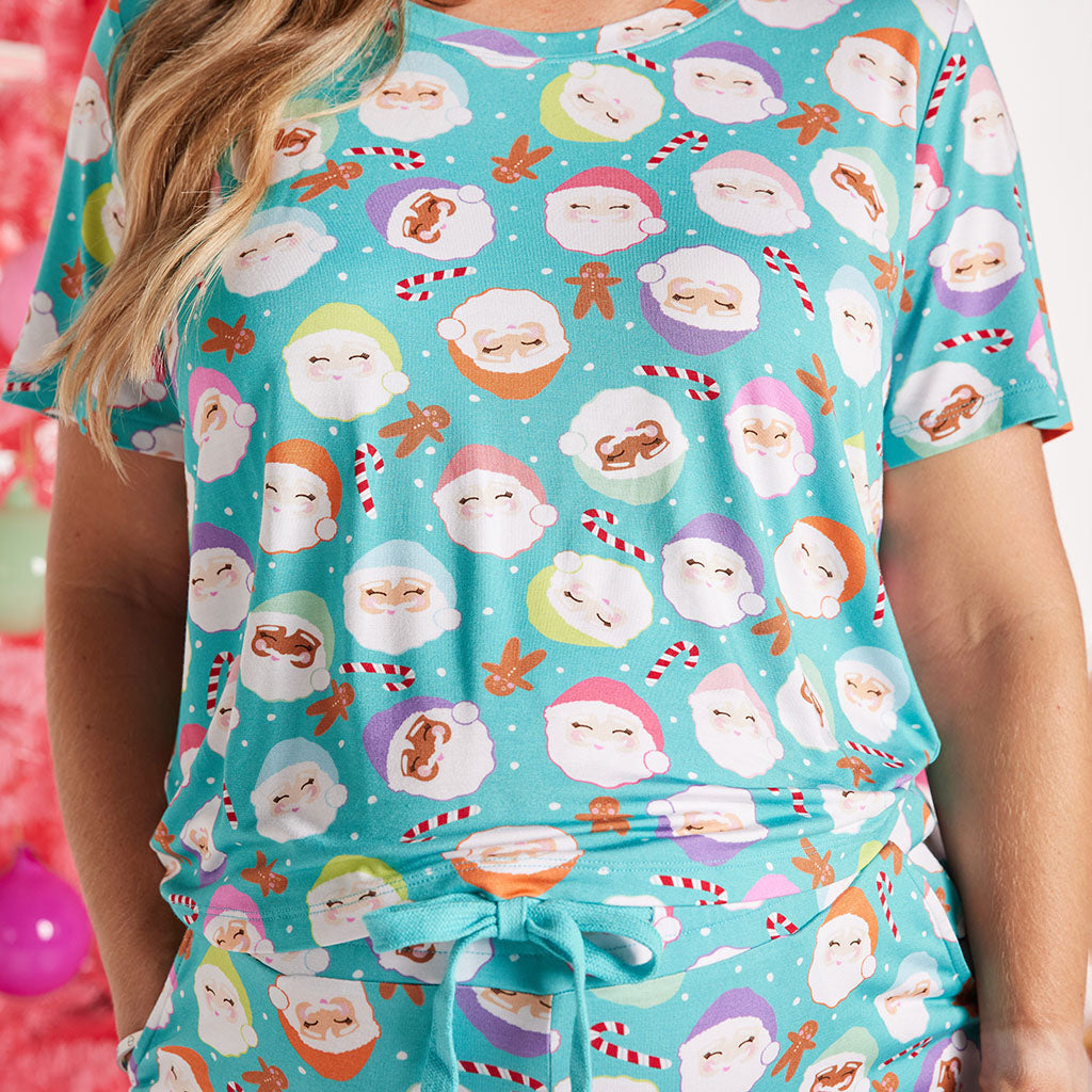 Glitterville™ Papa Noel Women's Short Sleeve Scoop Loungewear