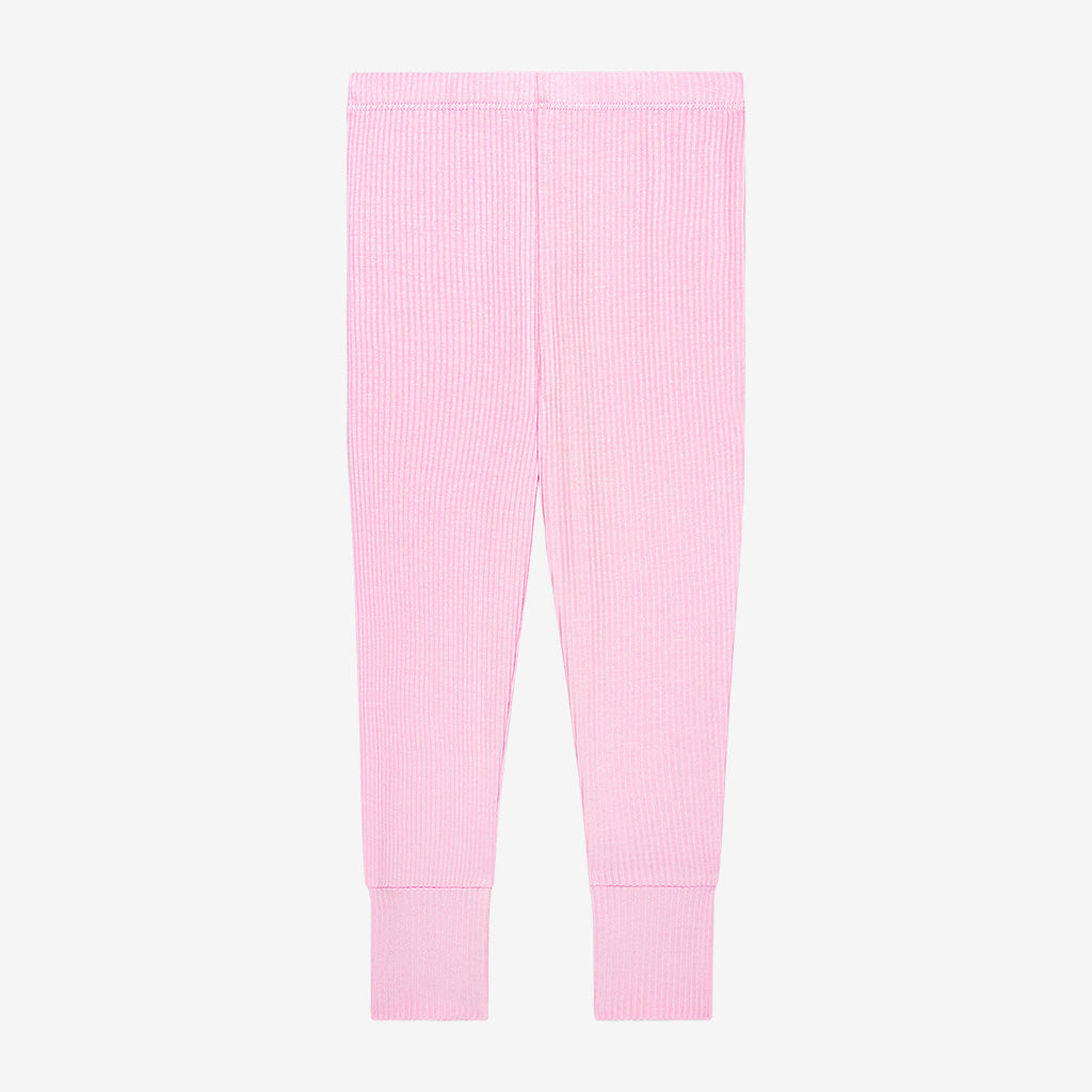 Posh Pink Ribbed Classic Pajama Set