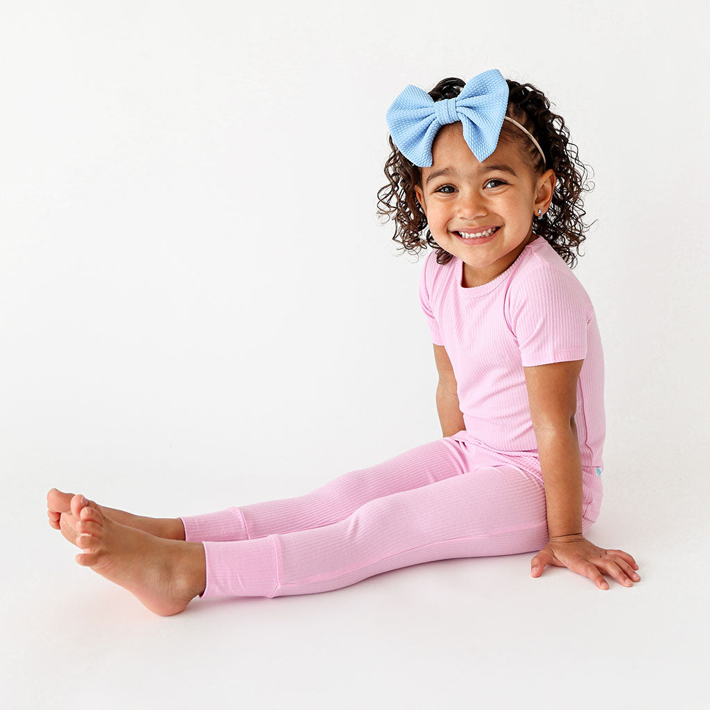 Posh Pink Ribbed Classic Pajama Set