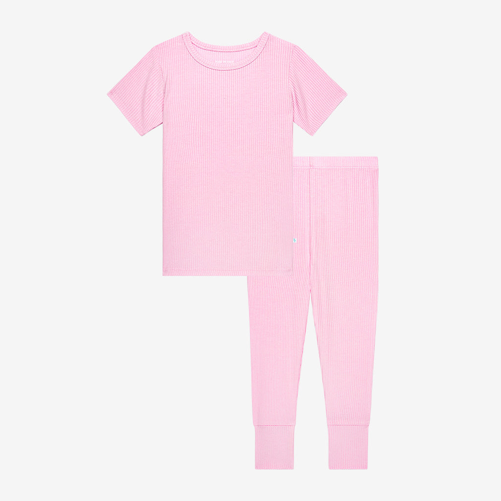 Posh Pink Ribbed Classic Pajama Set