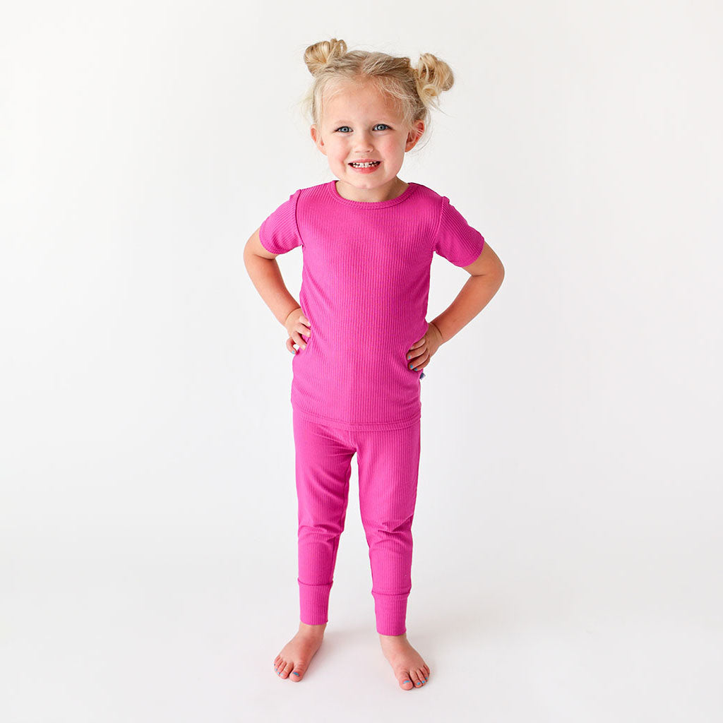 Posh Violet Ribbed Classic Pajama Set