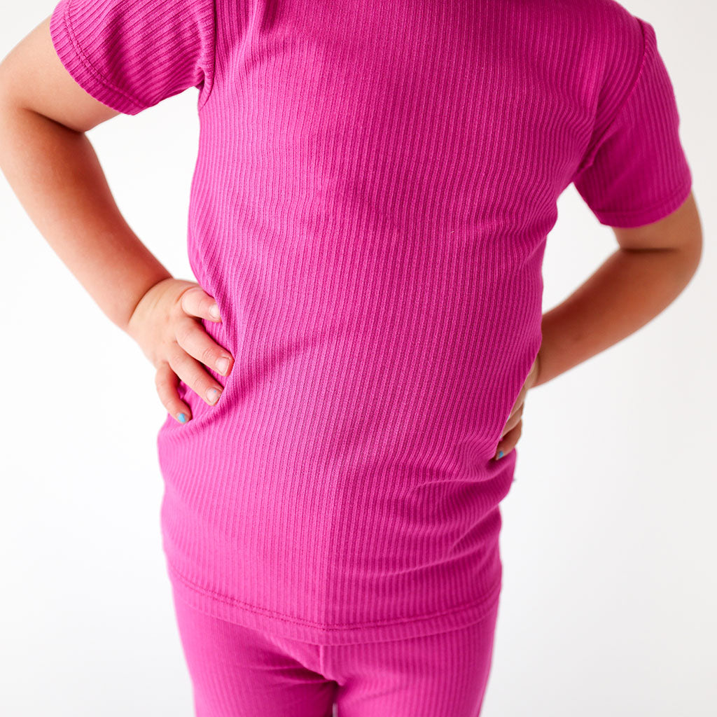 Posh Violet Ribbed Classic Pajama Set