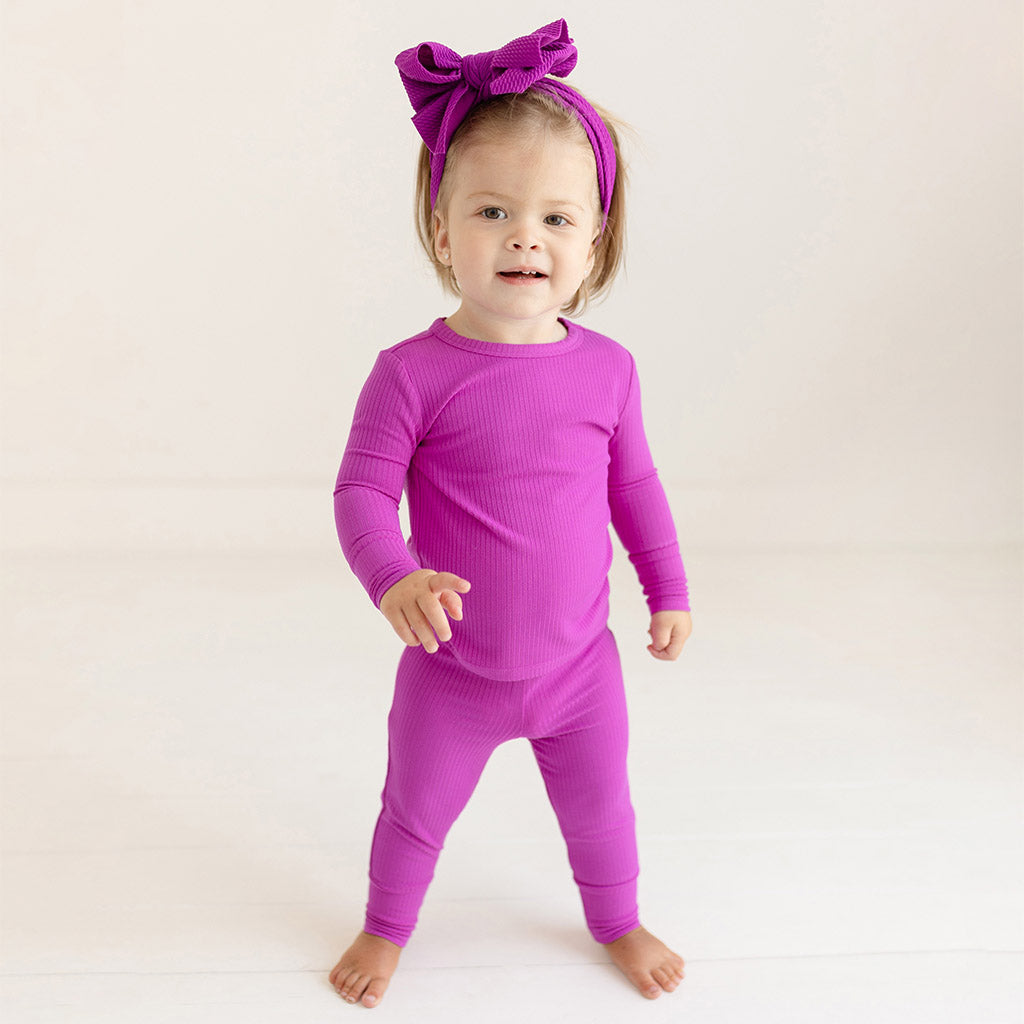 Posh Plum Ribbed Classic Pajama Set