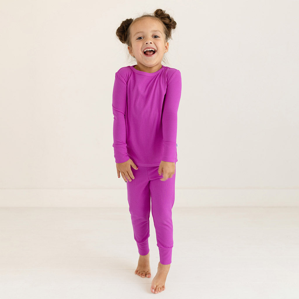 Posh Plum Ribbed Classic Pajama Set
