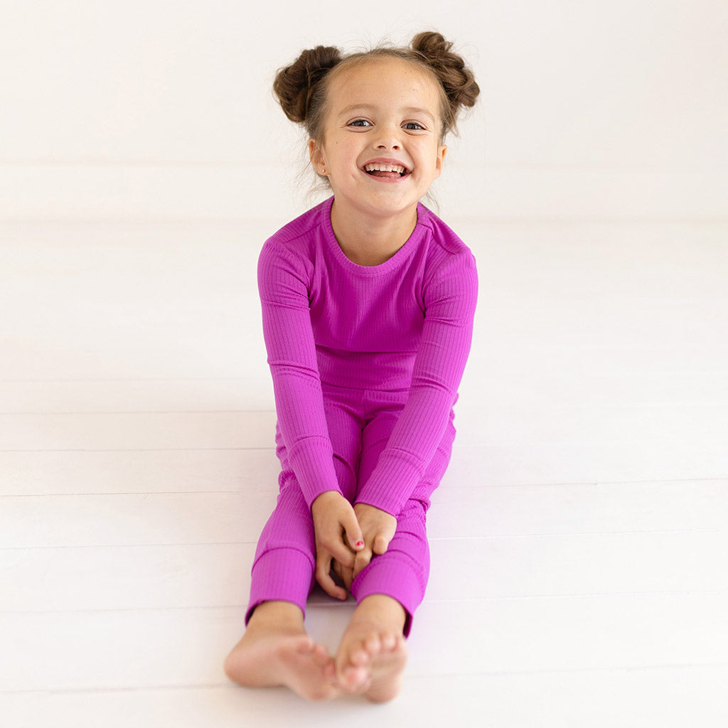 Posh Plum Ribbed Classic Pajama Set
