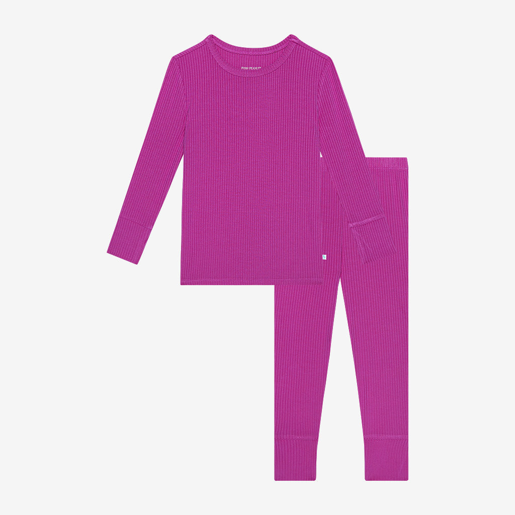 Posh Plum Ribbed Classic Pajama Set