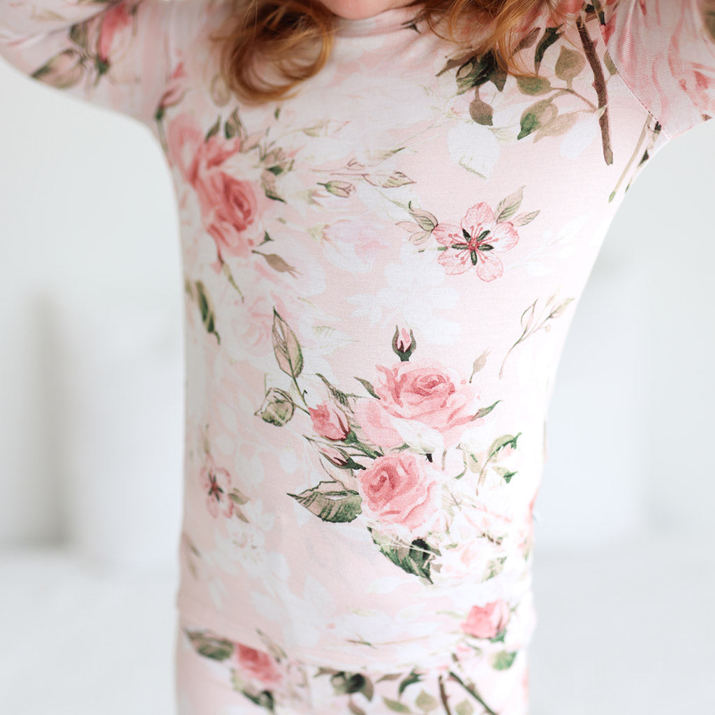 Vintage Pink Rose Classic Pajama Set