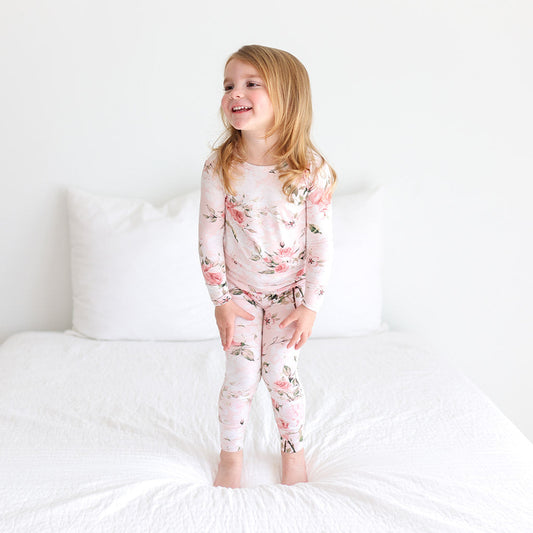 Vintage Pink Rose Classic Pajama Set