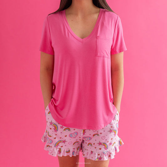 Posh Hot Pink Women's V-Neck Tee