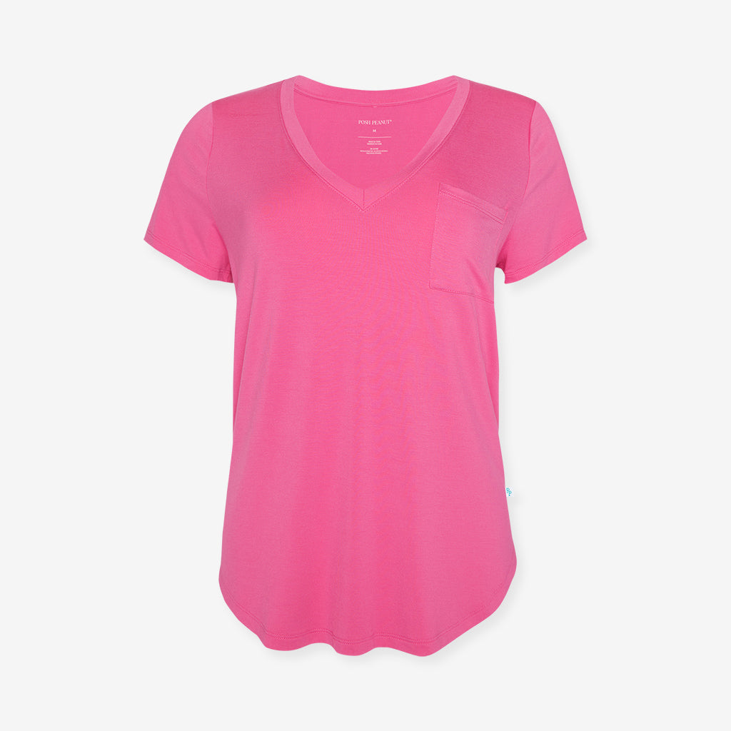 Posh Hot Pink Women's V-Neck Tee