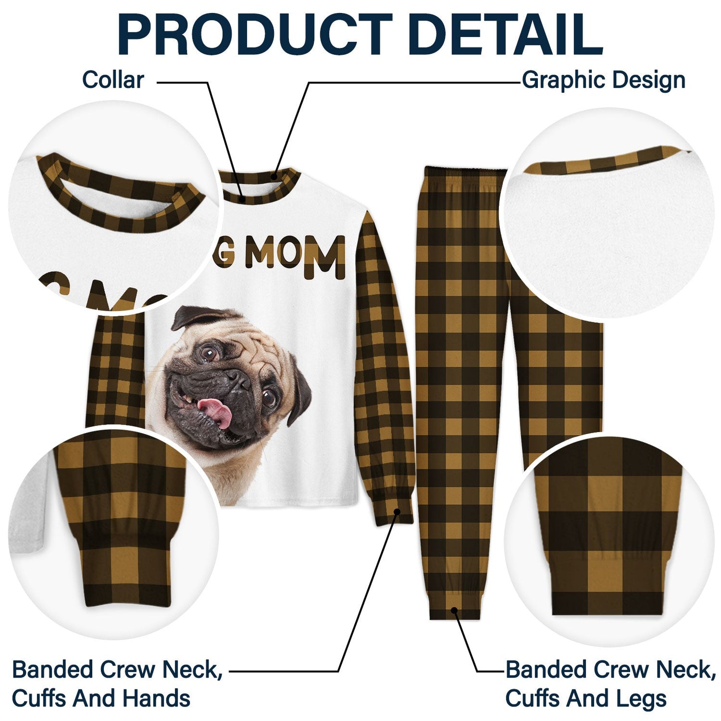 Custom Photo Dog Mom Dog Dad - Gift For Dog Lovers - Personalized Unisex Pajamas Set