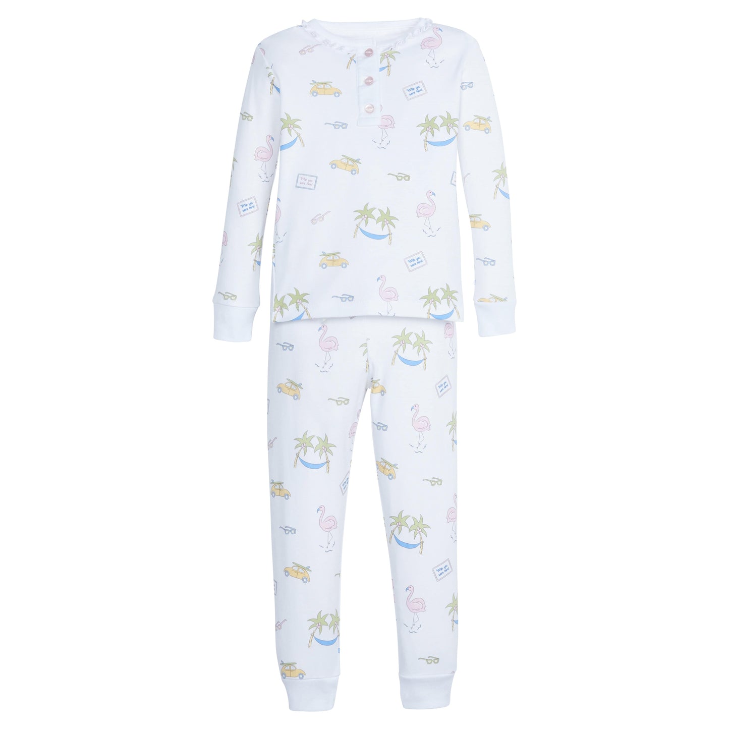 Ruffled Printed Jammies - Wish You Were Here