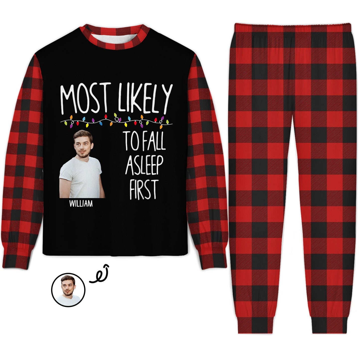 Custom Photo Most Likely To - Gift For Family - Personalized Unisex Pajamas Set