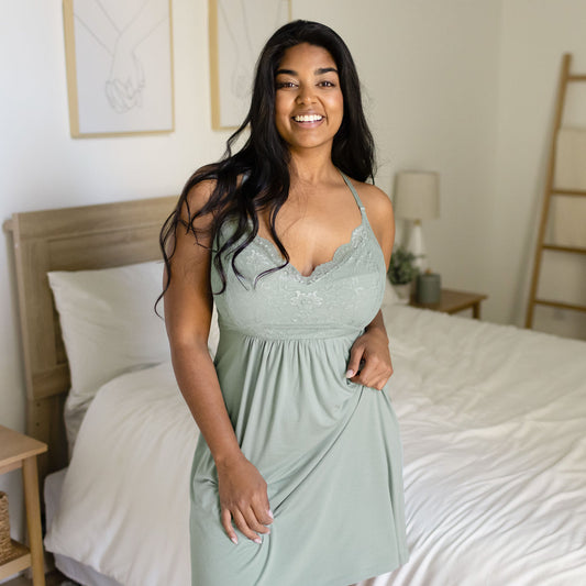 The Ella Lace Nightgown | Sage-Pajamas-Kindred Bravely