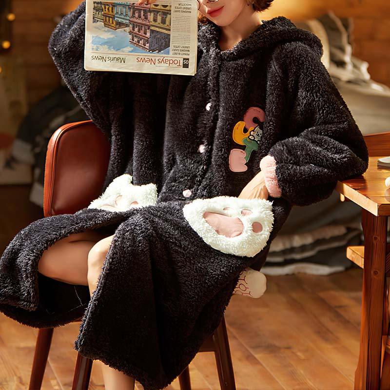 Coral Fleece Nightgown Winter Thick Cartoon Girl Gifts