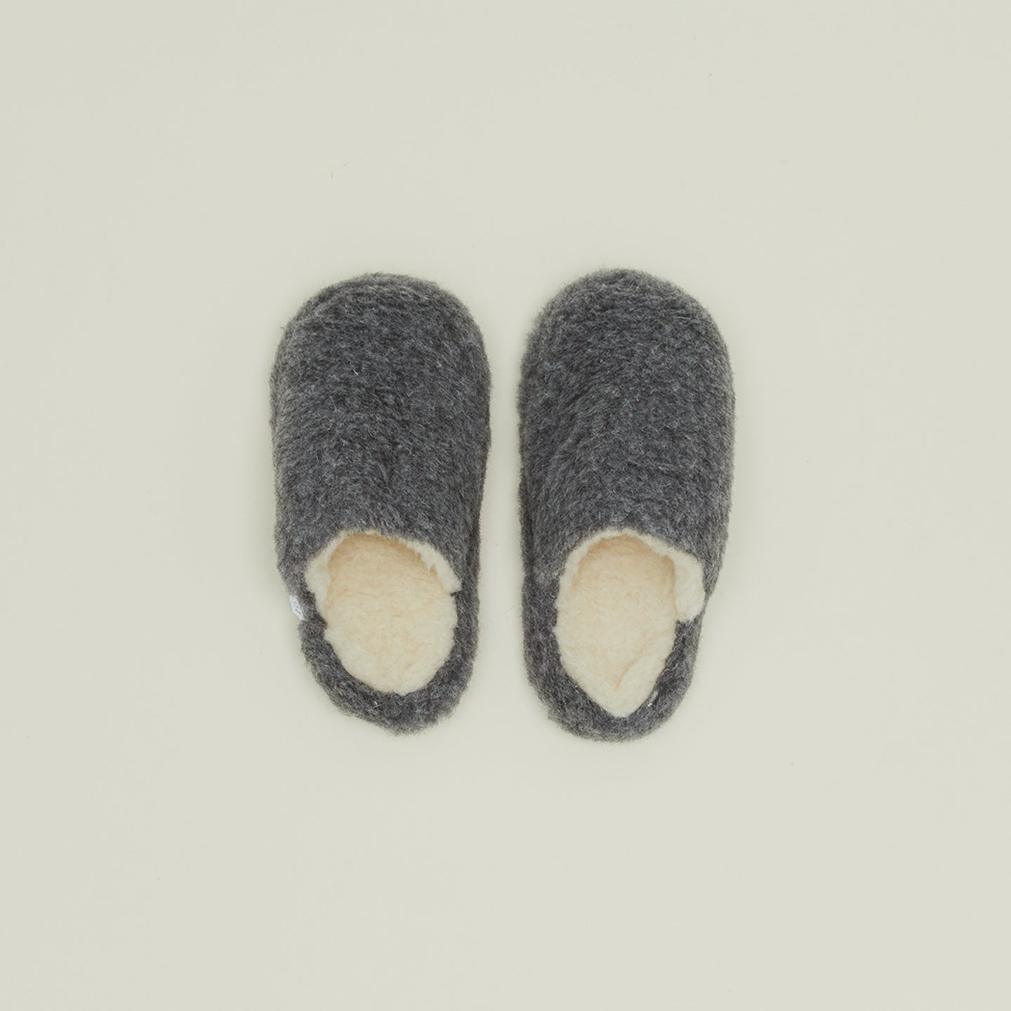 Fuzzy Wool Slippers - Dark Grey