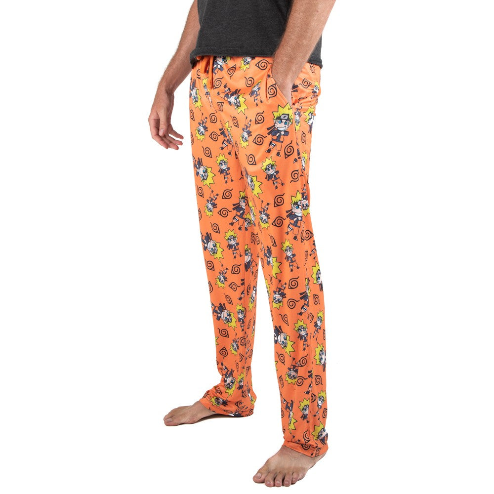 Naruto Chibi Symbols (Naruto Shippuden) AOP Print Orange Unisex Lounge Pants