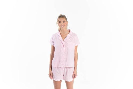 Bella Sleep + Spa - Seersucker PJ Shorts Set