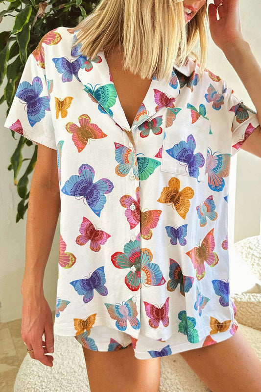 Aria Butterfly Print Pajama Set | S-XL