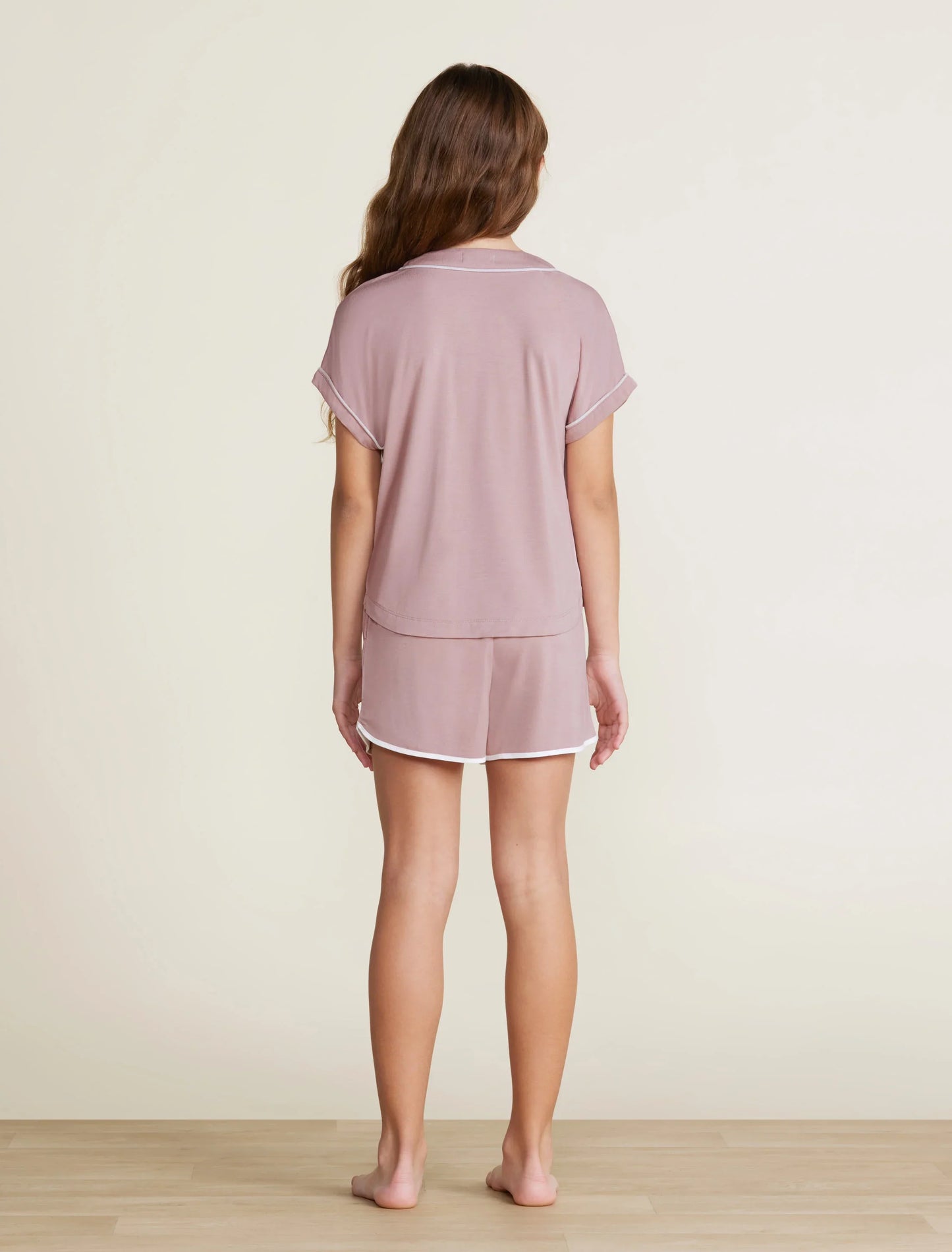 Malibu Collection Youth Soft Jersey Piped PJ Set
