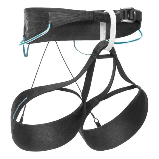 Black Diamond Womens Airnet Rock Climbing Harness, Black-Aqua Verde, Large
