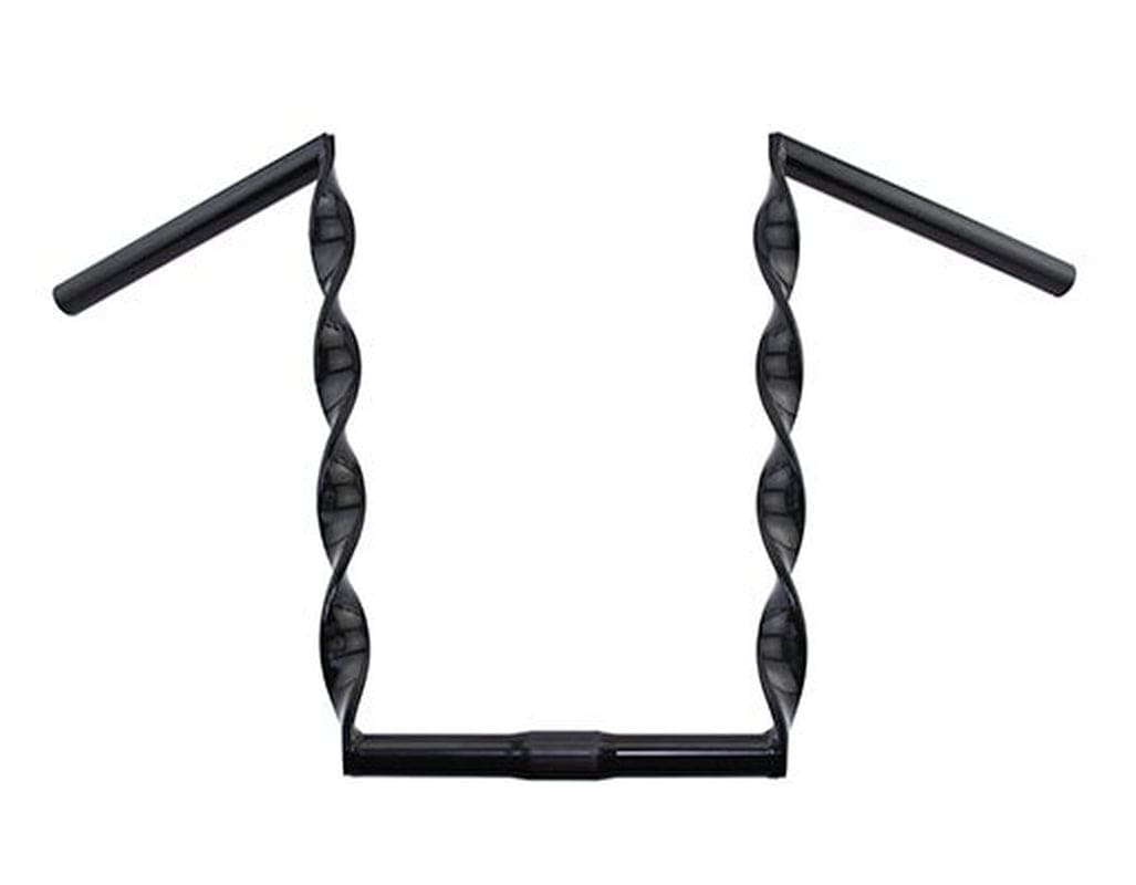 Black Flat Twisted Bike Handlebar 15" 25.4Mm. Bike Part for Cruiser, BMX, Lowrider, Trike, Bicycle Parts