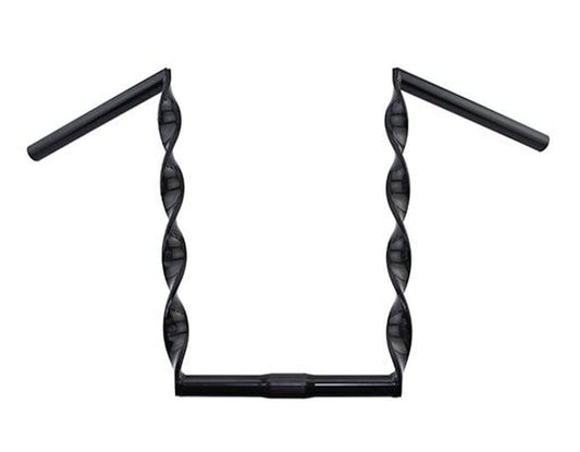 Black Flat Twisted Bike Handlebar 15" 25.4Mm. Bike Part for Cruiser, BMX, Lowrider, Trike, Bicycle Parts