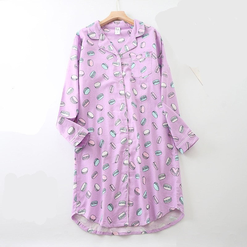 Purple Cake Womens Casual Long Sleeve Nightshirt