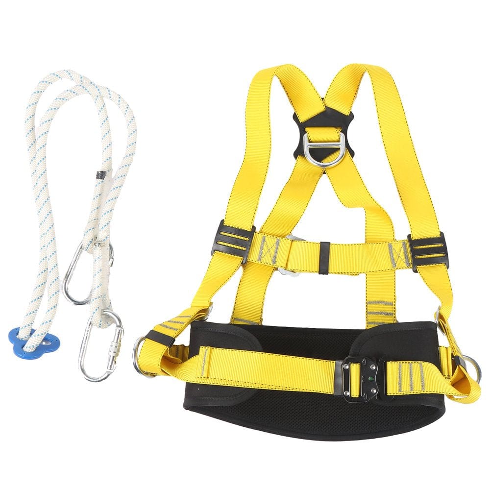 Climbing Harness, Harness Fall Protection Harness High-Altitude with Hook Rope for Human Body for Outdoor for High-Altitude For