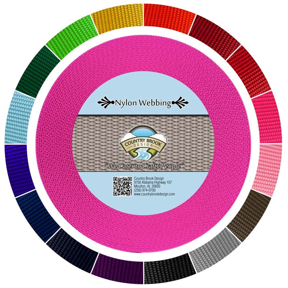 Country Brook Design® 1 1/2 Inch Bright Red Heavy Duty Nylon Webbing, 50 Yards