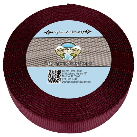 Country Brook Design® 1 Inch Burgundy Super Heavy Nylon Webbing, 10 Yards