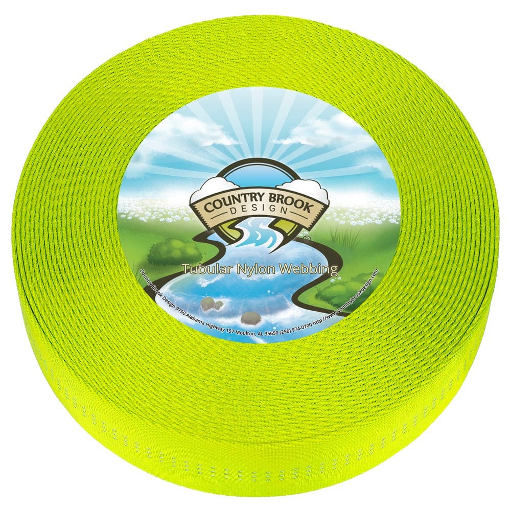 Country Brook Design® 1 Inch Hot Yellow Climbing Spec Tubular Nylon Webbing, 5 Yards