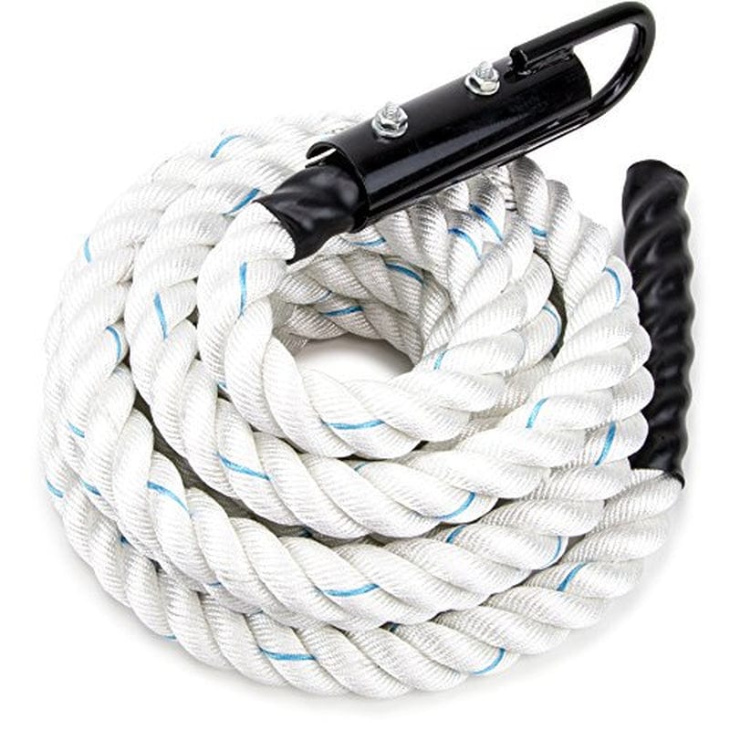 Crown Sporting Goods White Poly Dac Gym Climbing Rope, Knotless, 25'