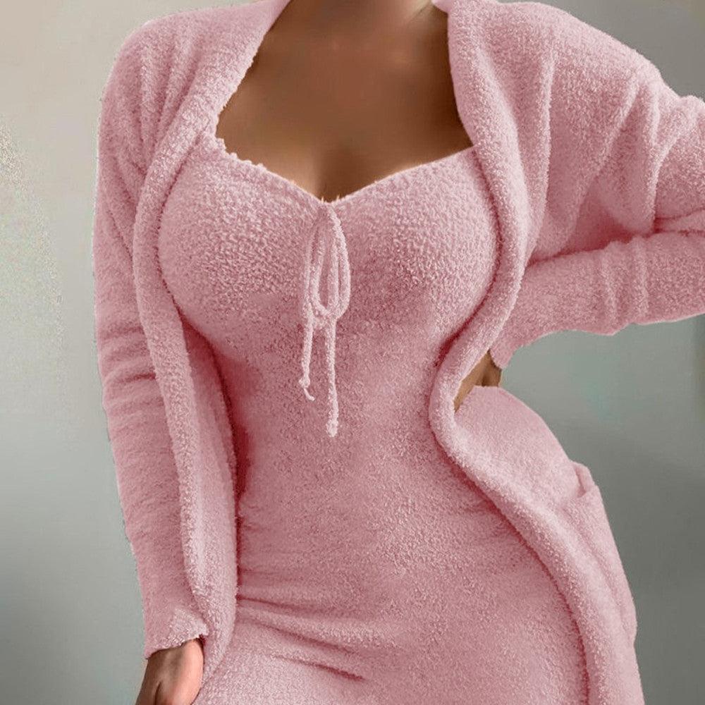 Women's Plush Loungewear Casual 2-Piece Set - amazitshop