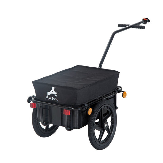 Aosom Double Wheel Internal Frame Enclosed Bicycle Cargo Trailer - Black