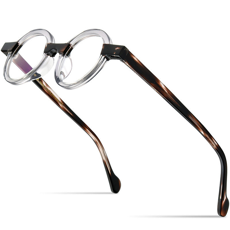 Retro Round Transparent Red Myopia Lens Frame - Blue Force Sports