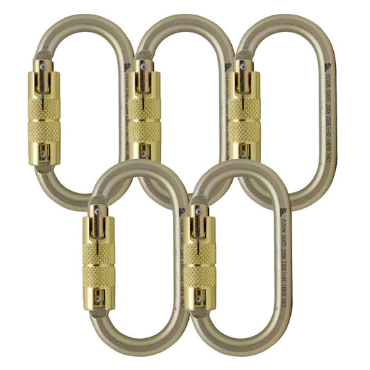Fusion Climb Ovatti Steel Auto Lock Oval-Shaped Carabiner 5-Pack