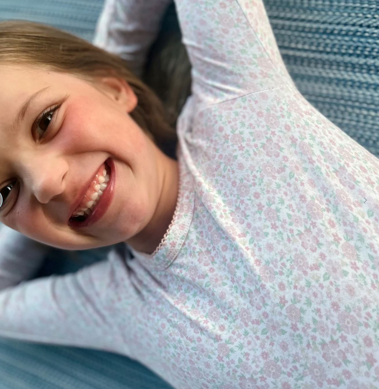 Antique Floral Pima Pajama Set - Girl's