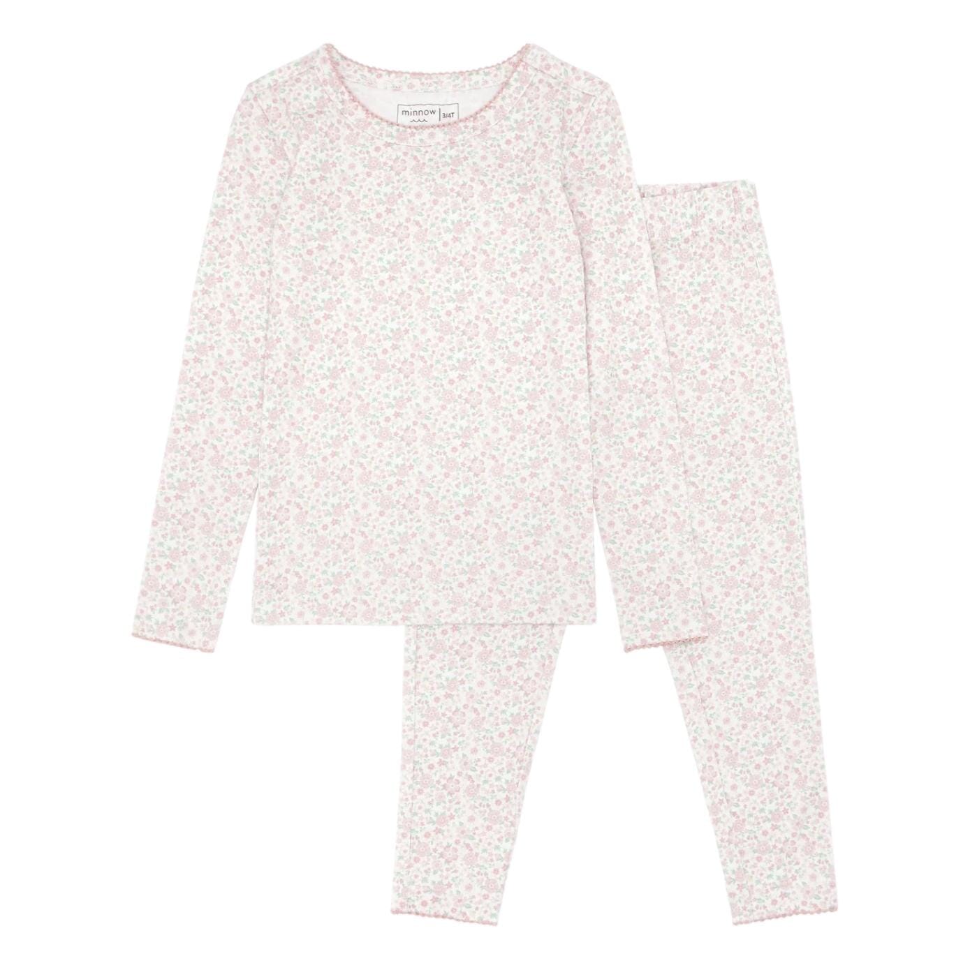 Antique Floral Pima Pajama Set - Girl's