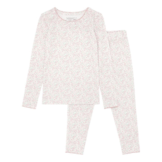 Antique Floral Pima Pajama Set - Girl's
