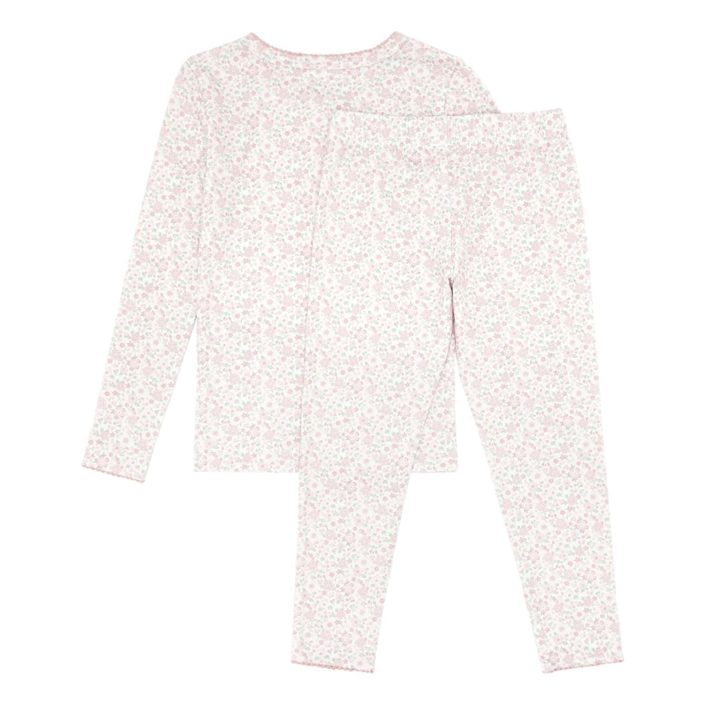Antique Floral Pima Pajama Set - Girl's