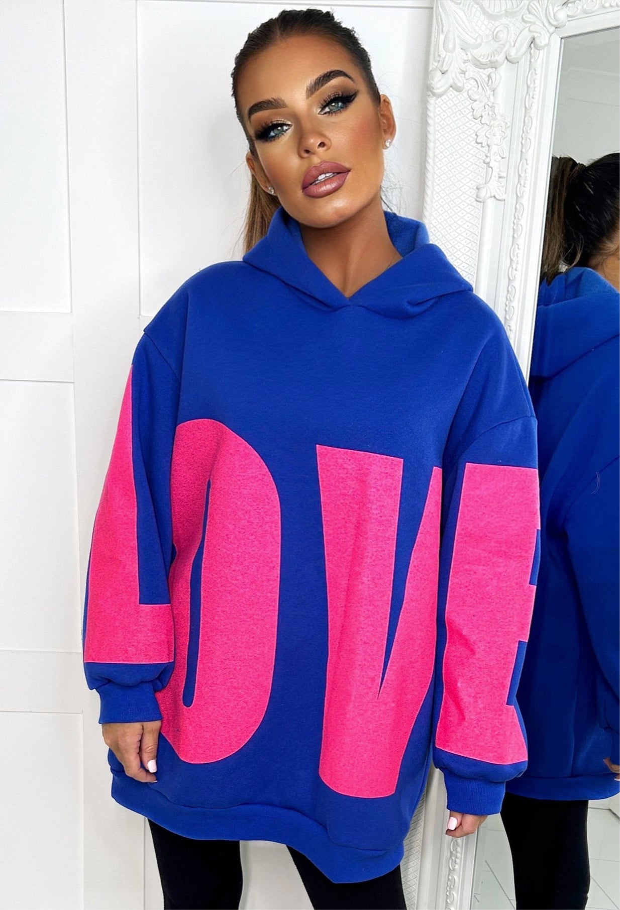 One Love Cobalt Oversized Hooded Sweatshirt
