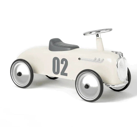 Ivory White Ride-On Roadster Car