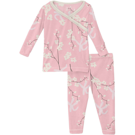 Kickee Pants Kimono Pajama Set Lotus Orchid Print