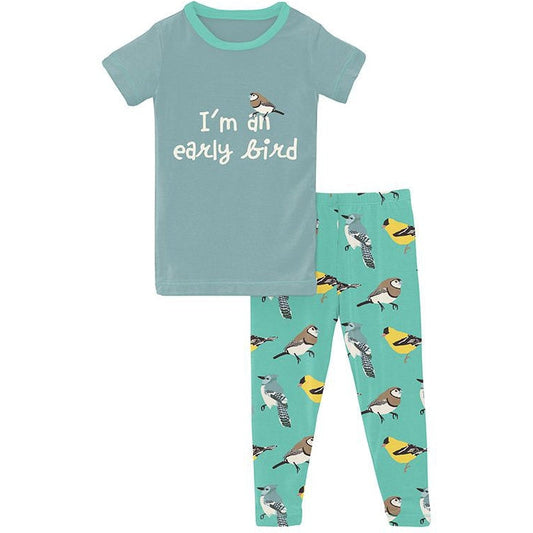 KicKee Pants Start of Spring Pajama Set Glass Spring Birds