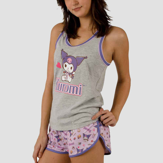Kuromi Tank Top and Shorts Sleep Set
