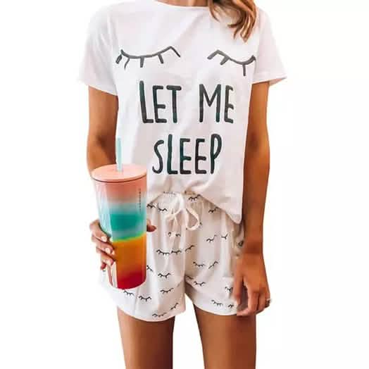 Leo Rosi Women's Casual ''Let Me Sleep'' Lounge Set Women's Loungewear White S - DailySale